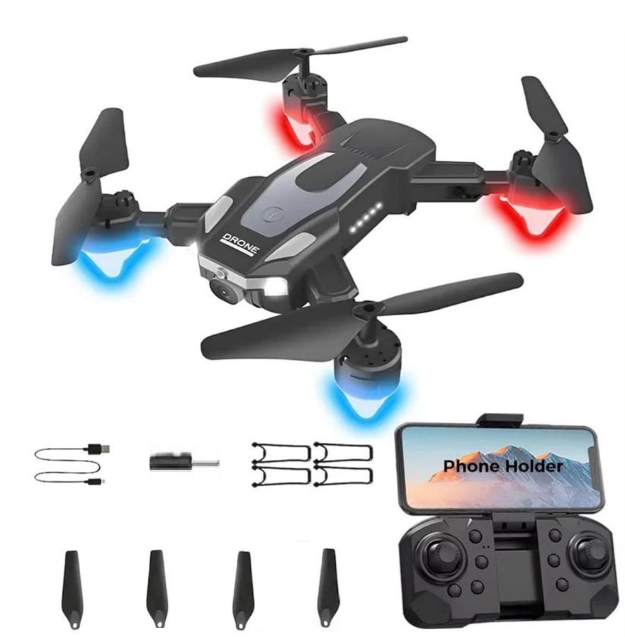 J2 Drone Black HD Dual Camera 360° Obstacle Avoidance & Wi-Fi FPV Foldable Quadcopter With Accessories